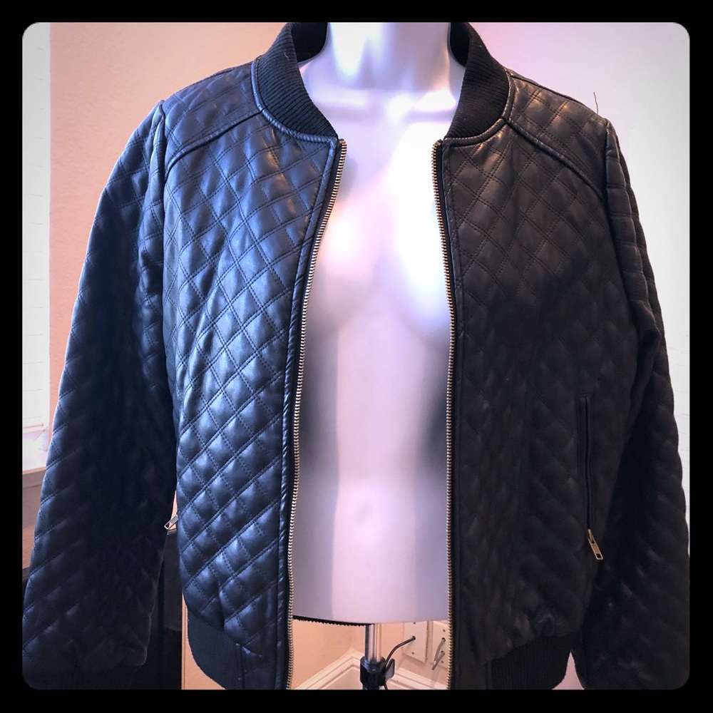 🚫SOLD🚫Black moto jacket-faux leather, like new!